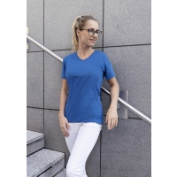 Ladies' Workwear T-Shirt Casual-Flair, from Sustainable Material, 51% GRS Certified Recycled Polyester / 46% Conventional Cotton / 3% Conventional Elastane - Royal blue