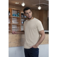 Men's Workwear T-Shirt Casual-Flair, from Sustainable Material, 51% GRS Certified Recycled Polyester / 46% Conventional Cotton / 3% Conventional Elastane - Sand