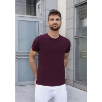 Men's Workwear T-Shirt Casual-Flair, from Sustainable Material, 51% GRS Certified Recycled Polyester / 46% Conventional Cotton / 3% Conventional Elastane - Aubergine