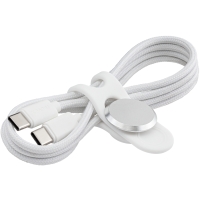 USB-C Cable with Cable Tie - White