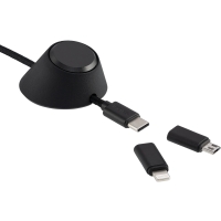 6-in-1 Charging Cable incl. Cable Holder - Black/black