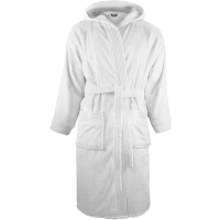 Bathrobe Hooded - White