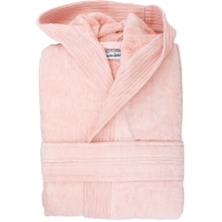 Velour Bathrobe Hooded - Salmon